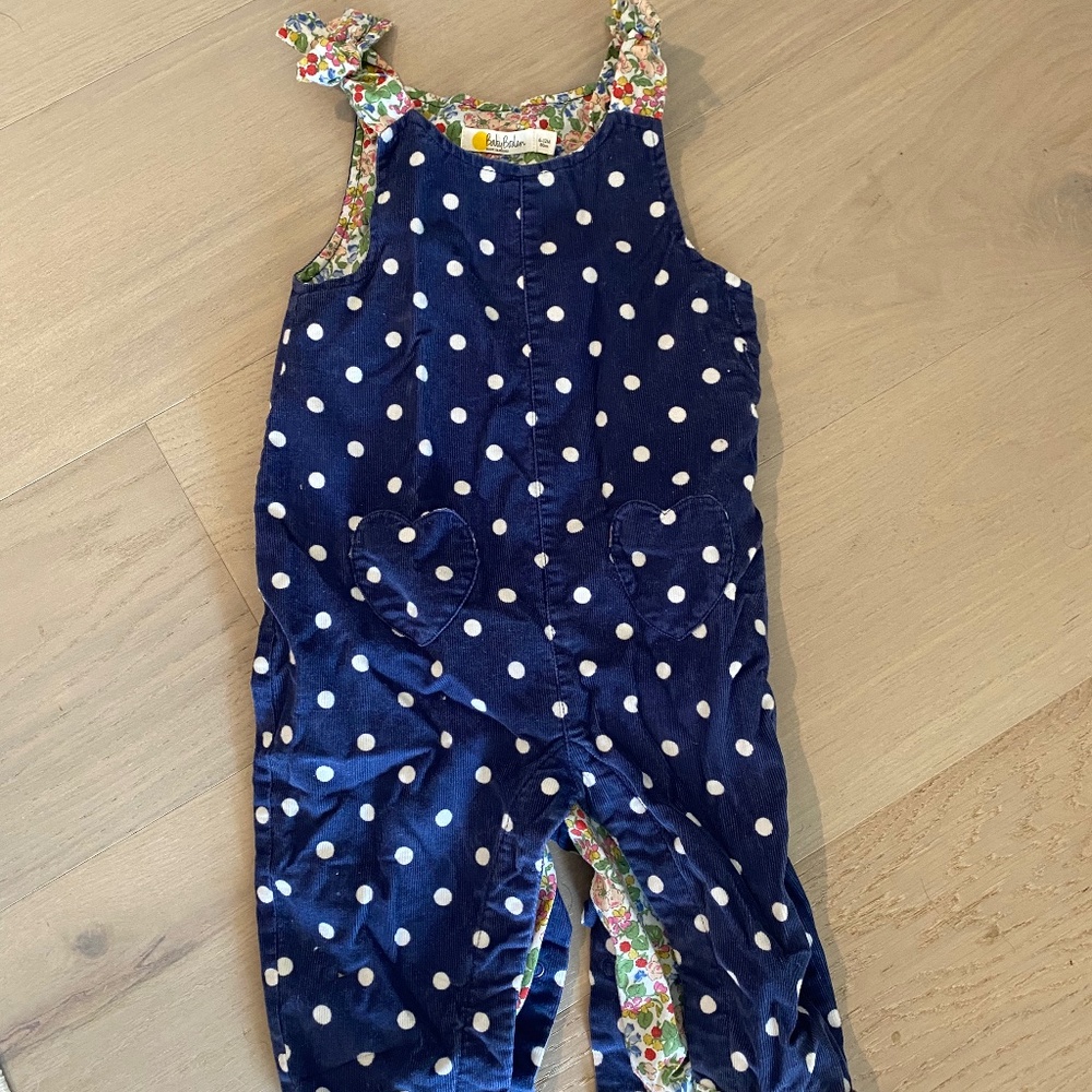 Baby Boden floral polka dot overalls size 6-12 months